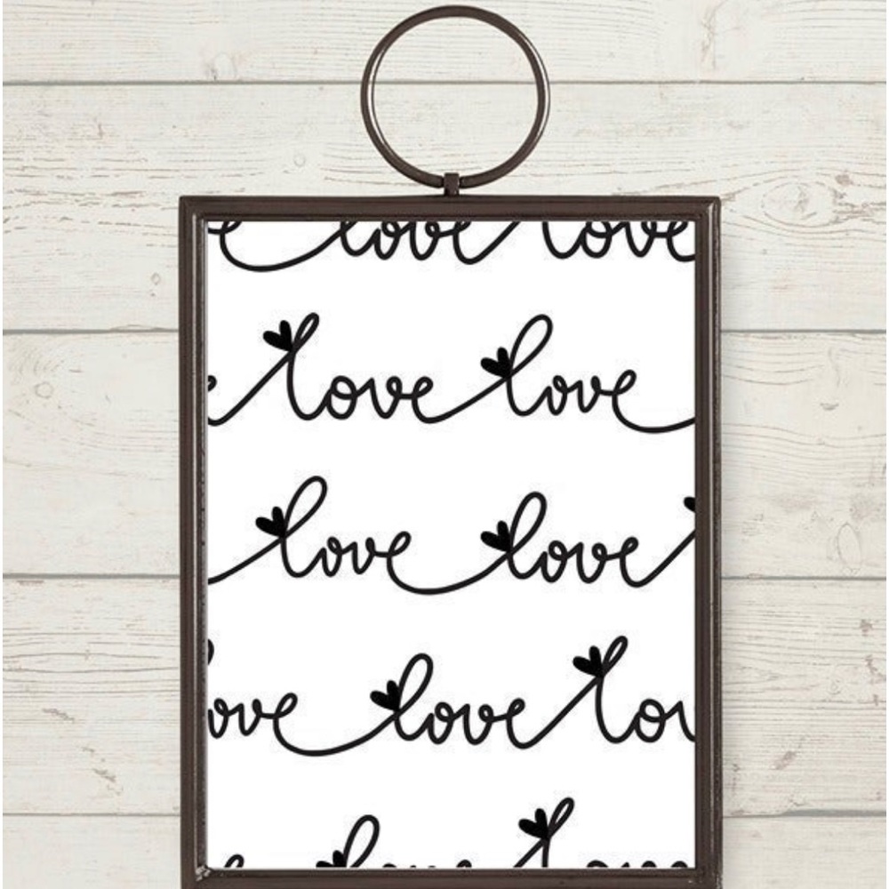 Love Script Art Print - Black and White